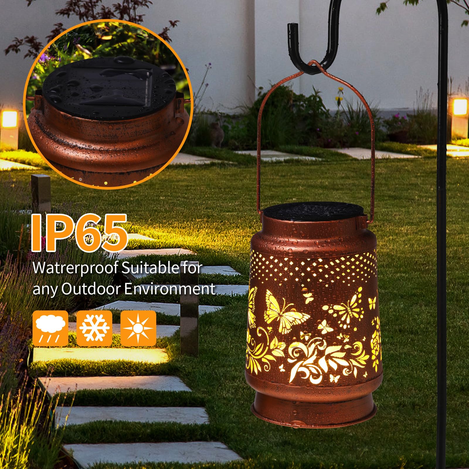 Amazon.com: Solar Lanterns Outdoor Waterproof Butterfly Garden